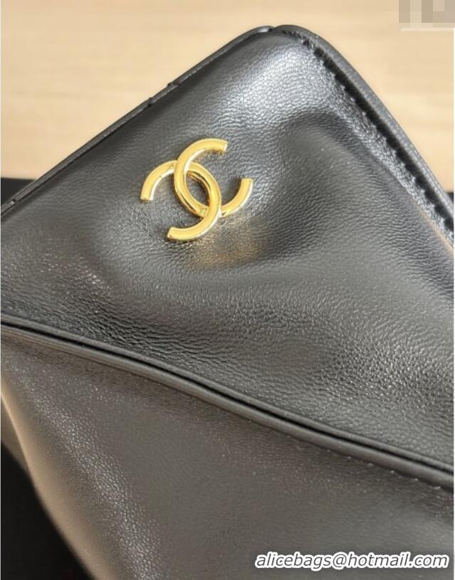 Top Grade Chanel Lambskin Clutch with Chain and Tassel AP4686 Black 2025