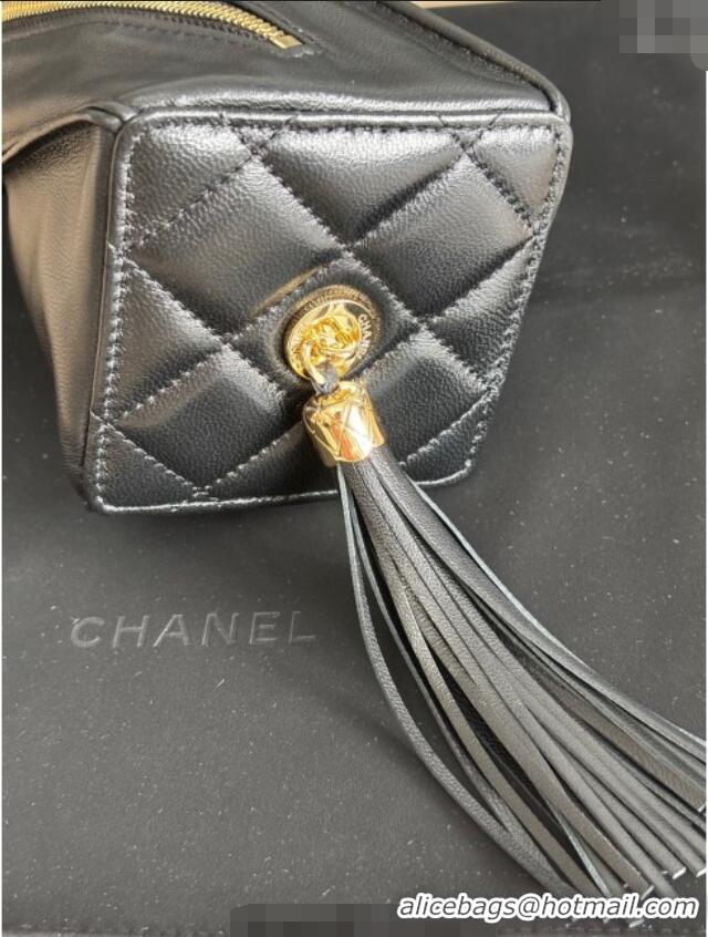 Top Grade Chanel Lambskin Clutch with Chain and Tassel AP4686 Black 2025