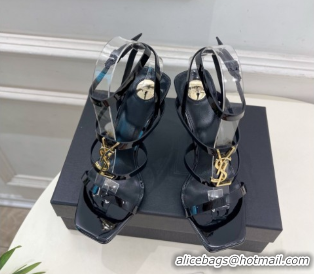 Sophisticated Saint Laurent Cassandra Sandals 10.5cm in Patent Leather Black 2025 8227911