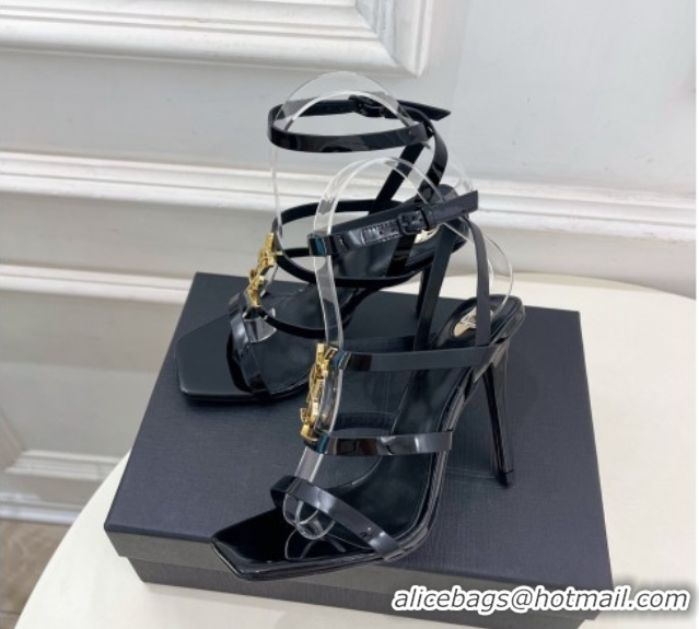 Sophisticated Saint Laurent Cassandra Sandals 10.5cm in Patent Leather Black 2025 8227911