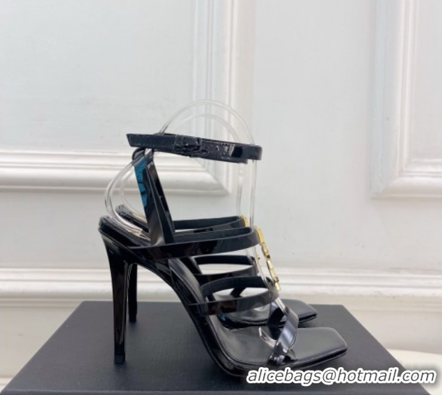 Sophisticated Saint Laurent Cassandra Sandals 10.5cm in Patent Leather Black 2025 8227911