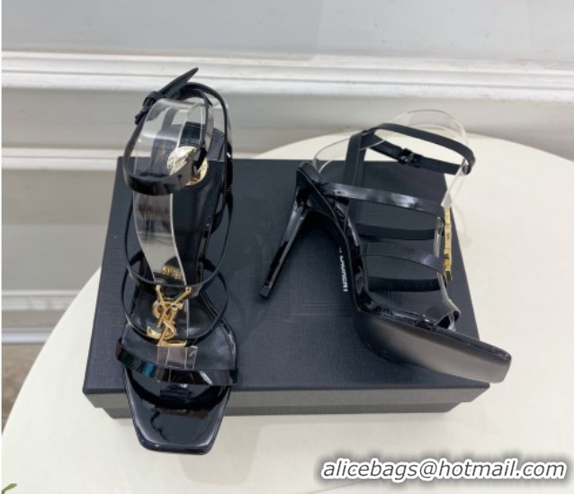 Sophisticated Saint Laurent Cassandra Sandals 10.5cm in Patent Leather Black 2025 8227911