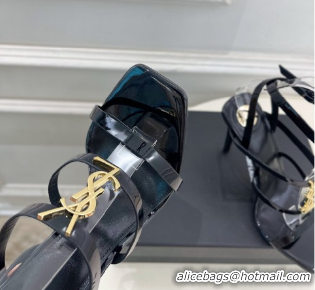 Sophisticated Saint Laurent Cassandra Sandals 10.5cm in Patent Leather Black 2025 8227911