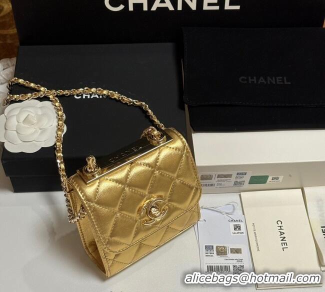 Buy Discount Chanel Lambskin Clutch with Chain and Band A81632 Gold-Tone 2025