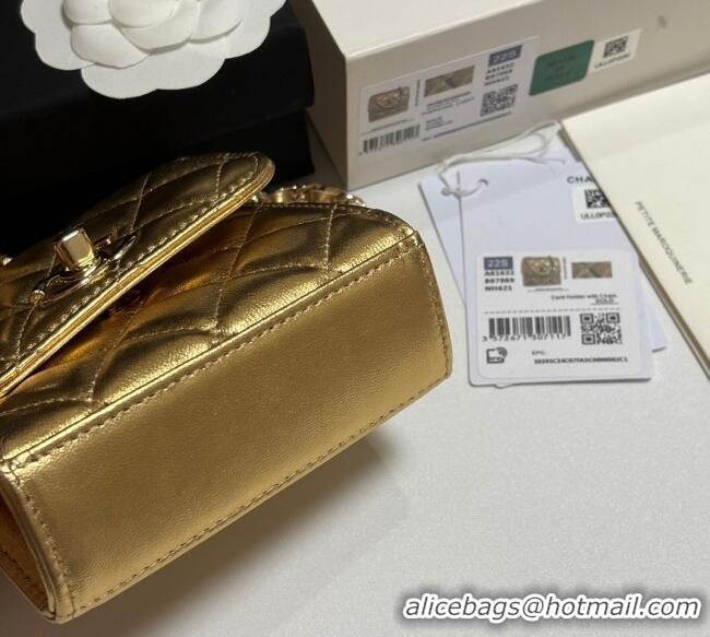 Buy Discount Chanel Lambskin Clutch with Chain and Band A81632 Gold-Tone 2025