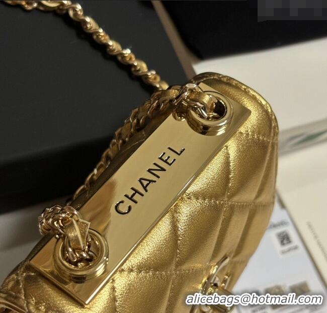 Buy Discount Chanel Lambskin Clutch with Chain and Band A81632 Gold-Tone 2025