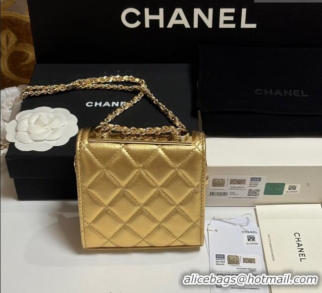 Buy Discount Chanel Lambskin Clutch with Chain and Band A81632 Gold-Tone 2025
