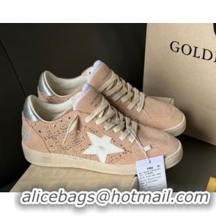 Durable Golden Goose Ball Star in nude pink suede and strass with leather star and metallic heel tab 0711001