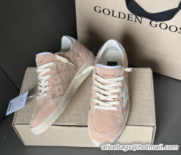 Durable Golden Goose Ball Star in nude pink suede and strass with leather star and metallic heel tab 0711001