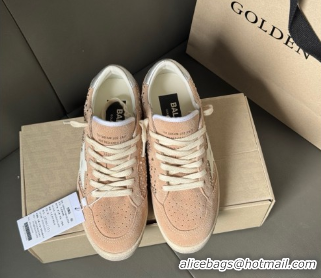 Durable Golden Goose Ball Star in nude pink suede and strass with leather star and metallic heel tab 0711001