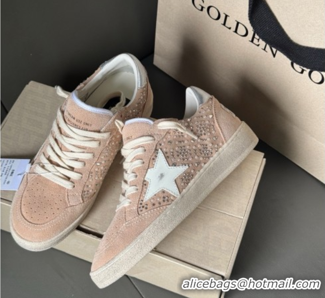 Durable Golden Goose Ball Star in nude pink suede and strass with leather star and metallic heel tab 0711001