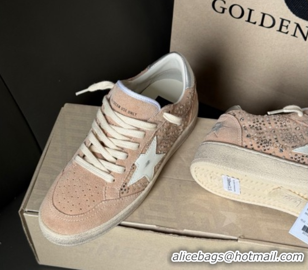 Durable Golden Goose Ball Star in nude pink suede and strass with leather star and metallic heel tab 0711001