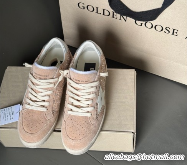 Durable Golden Goose Ball Star in nude pink suede and strass with leather star and metallic heel tab 0711001