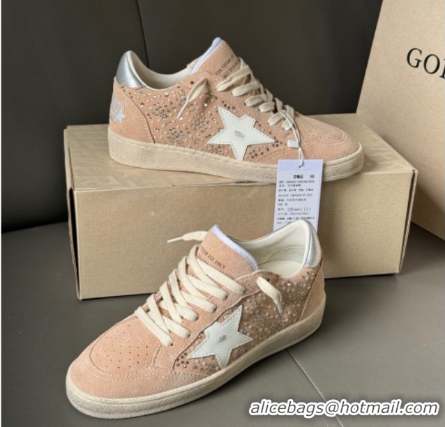 Durable Golden Goose Ball Star in nude pink suede and strass with leather star and metallic heel tab 0711001