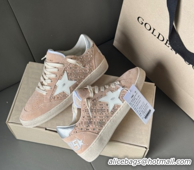 Durable Golden Goose Ball Star in nude pink suede and strass with leather star and metallic heel tab 0711001