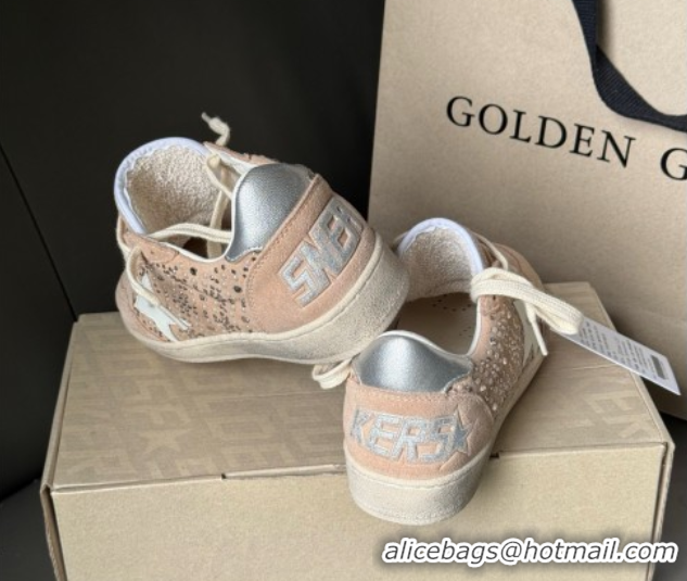 Durable Golden Goose Ball Star in nude pink suede and strass with leather star and metallic heel tab 0711001