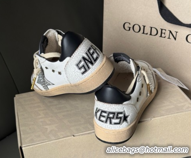 Unique Style Golden Goose Ball Star in white leather with strass star and black heel tab 0711002