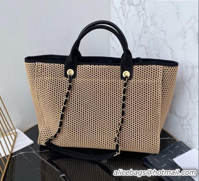 Well Crafted Chanel Deauville Coco Beach Large Shopping Bag A66941 Brown/Black 2025