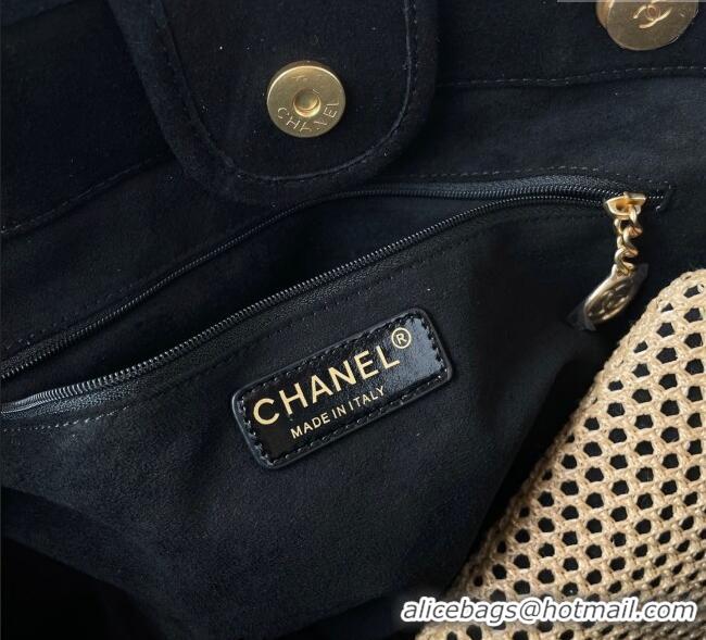 Well Crafted Chanel Deauville Coco Beach Large Shopping Bag A66941 Brown/Black 2025