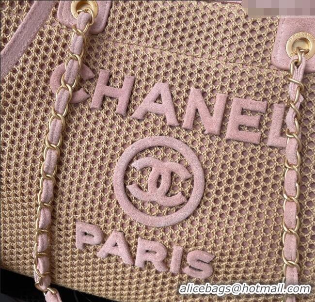 New Fashion Chanel Deauville Coco Beach Large Shopping Bag A66941 Brown/Pink 2025