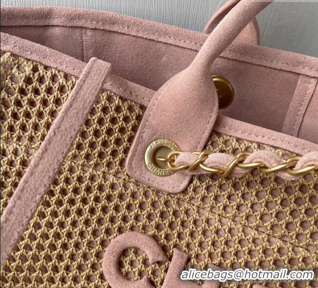 New Fashion Chanel Deauville Coco Beach Large Shopping Bag A66941 Brown/Pink 2025