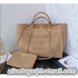Top Design Chanel Deauville Coco Beach Large Shopping Bag A66941 Beige/Brown 2025