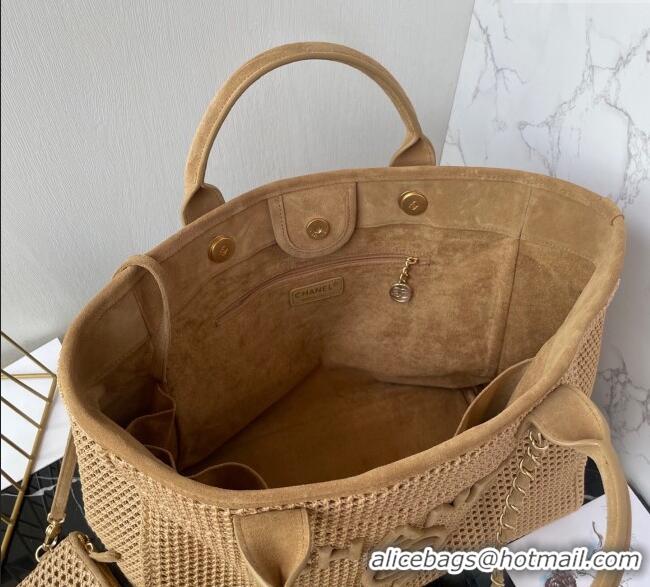 Top Design Chanel Deauville Coco Beach Large Shopping Bag A66941 Beige/Brown 2025