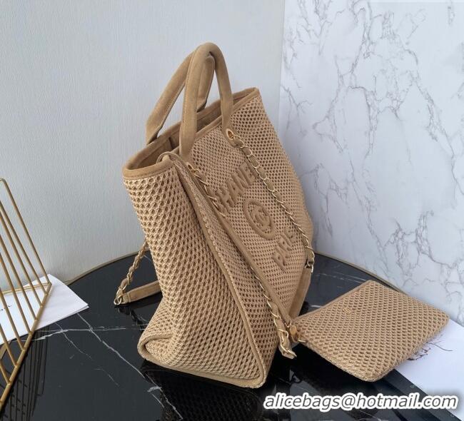 Top Design Chanel Deauville Coco Beach Large Shopping Bag A66941 Beige/Brown 2025