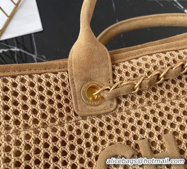 Top Design Chanel Deauville Coco Beach Large Shopping Bag A66941 Beige/Brown 2025