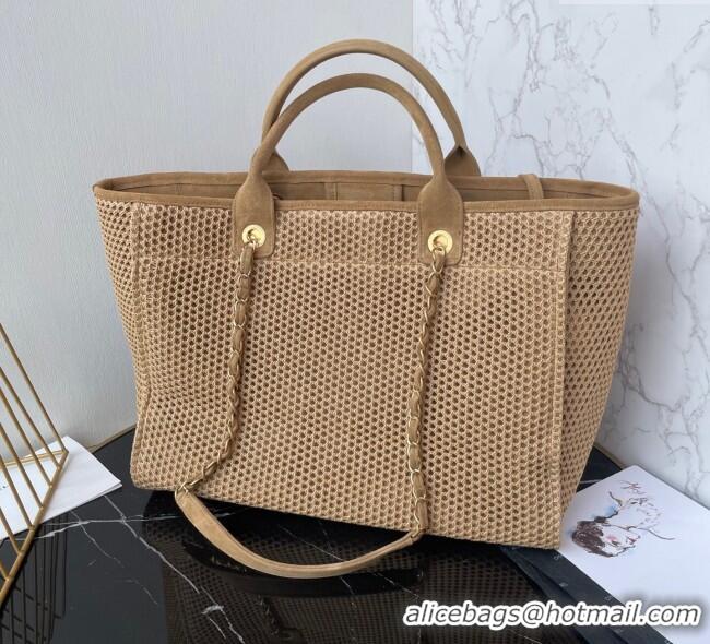 Top Design Chanel Deauville Coco Beach Large Shopping Bag A66941 Beige/Brown 2025