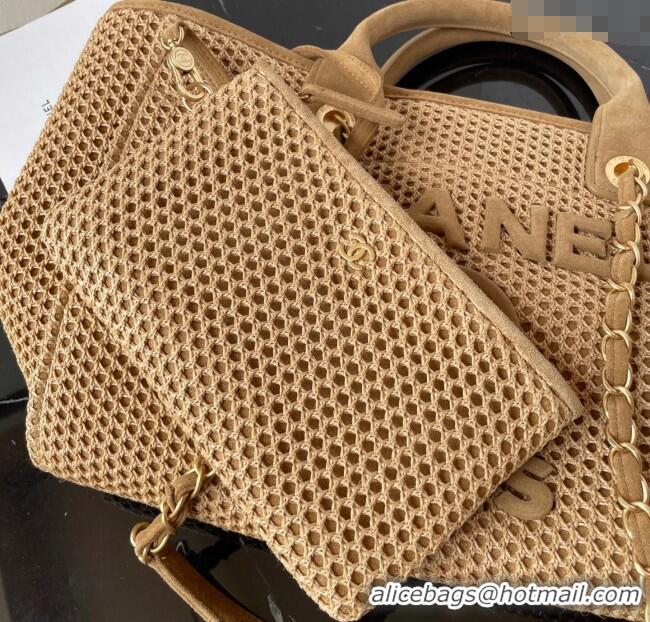 Top Design Chanel Deauville Coco Beach Large Shopping Bag A66941 Beige/Brown 2025
