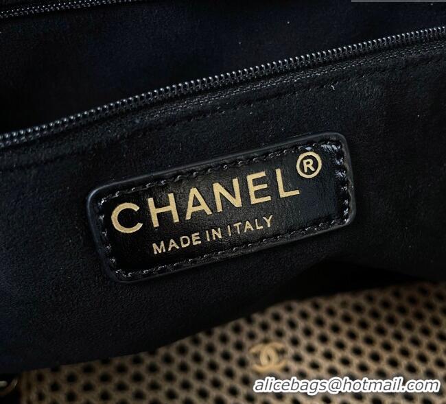 Famous Brand Chanel Deauville Coco Beach Medium Shopping Bag AS3351 Black 2025