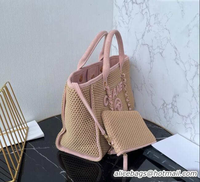 Best Price Chanel Deauville Coco Beach Medium Shopping Bag AS3351 Pink 2025
