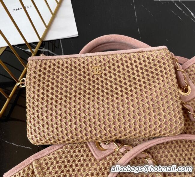 Best Price Chanel Deauville Coco Beach Medium Shopping Bag AS3351 Pink 2025