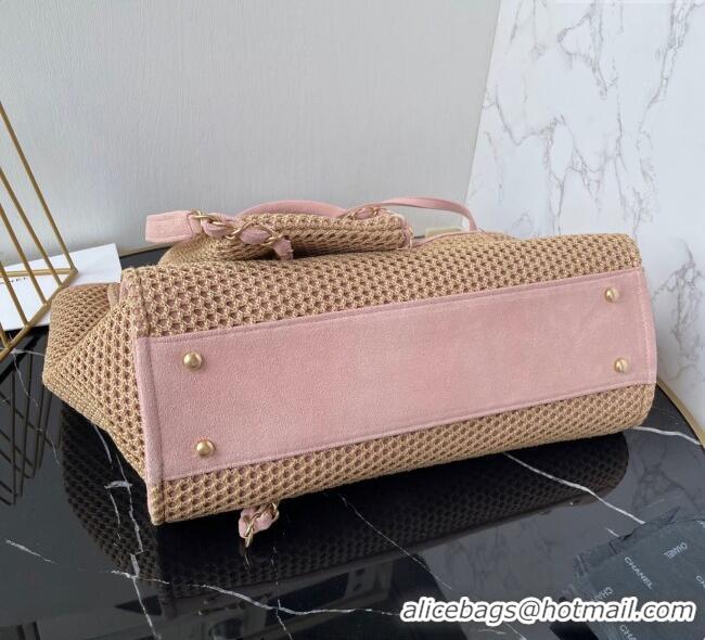 Best Price Chanel Deauville Coco Beach Medium Shopping Bag AS3351 Pink 2025