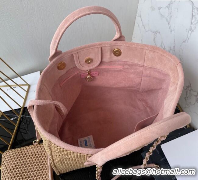 Best Price Chanel Deauville Coco Beach Medium Shopping Bag AS3351 Pink 2025