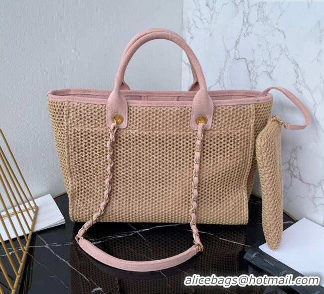 Best Price Chanel Deauville Coco Beach Medium Shopping Bag AS3351 Pink 2025