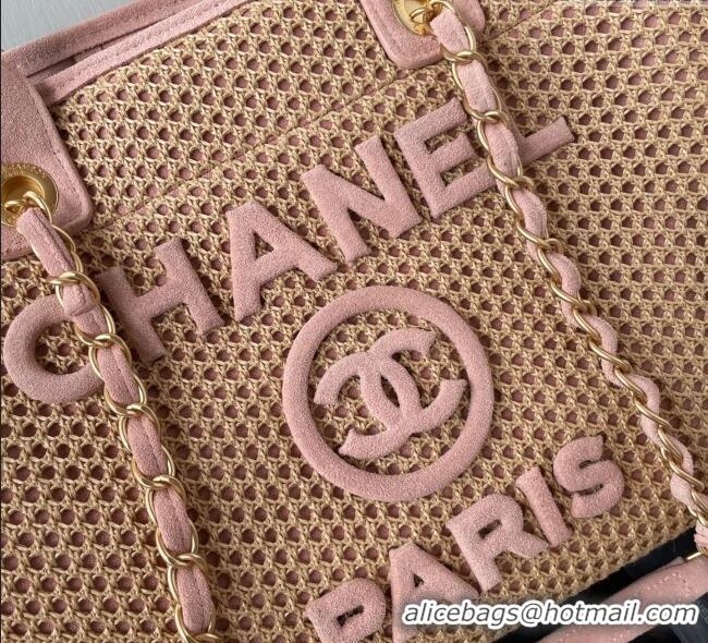 Best Price Chanel Deauville Coco Beach Medium Shopping Bag AS3351 Pink 2025