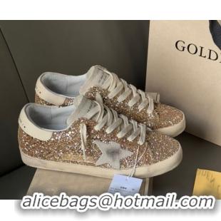 Most Popular Golden Goose Women’s Super-Star in rosegold glitters 0711007