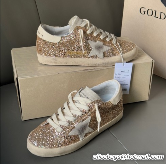 Most Popular Golden Goose Women’s Super-Star in rosegold glitters 0711007