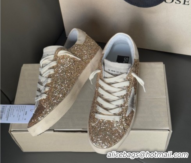 Most Popular Golden Goose Women’s Super-Star in rosegold glitters 0711007