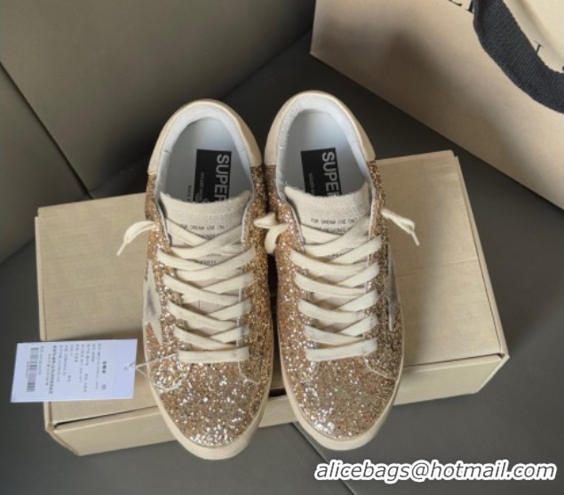 Most Popular Golden Goose Women’s Super-Star in rosegold glitters 0711007