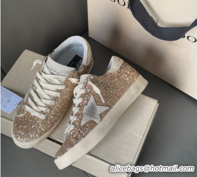 Most Popular Golden Goose Women’s Super-Star in rosegold glitters 0711007