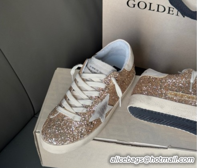 Most Popular Golden Goose Women’s Super-Star in rosegold glitters 0711007