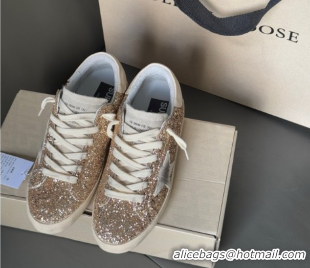 Most Popular Golden Goose Women’s Super-Star in rosegold glitters 0711007