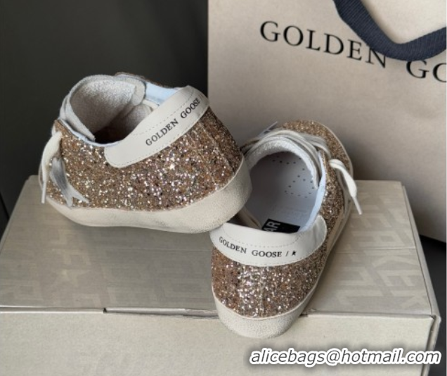Most Popular Golden Goose Women’s Super-Star in rosegold glitters 0711007