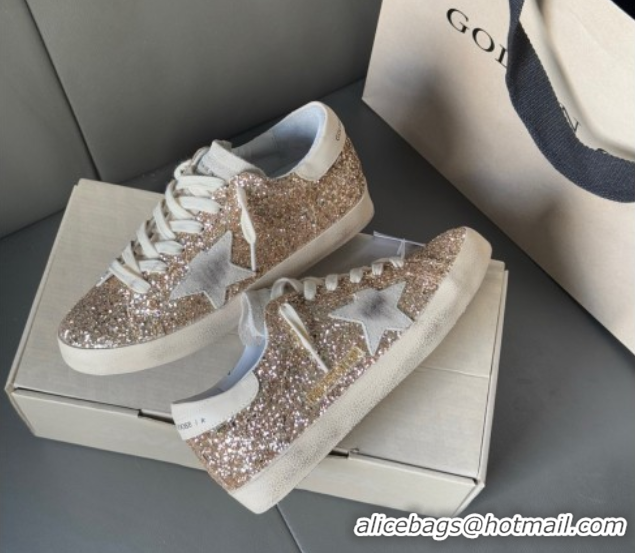 Most Popular Golden Goose Women’s Super-Star in rosegold glitters 0711007