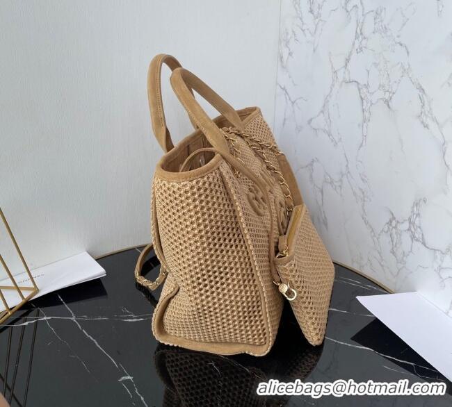 Best Quality Chanel Deauville Coco Beach Medium Shopping Bag AS3351 Beige 2025