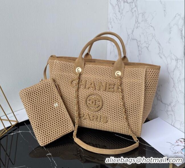 Best Quality Chanel Deauville Coco Beach Medium Shopping Bag AS3351 Beige 2025