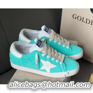 Good Looking Golden Goose Women’s Super-Star in bright green suede 0711008